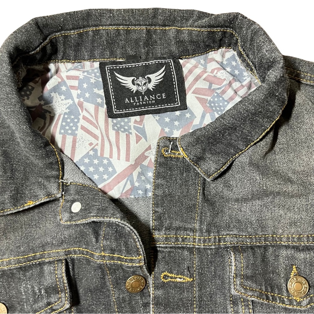 Men's Dark Blue Jean Wash Denim Casual Button Down Jacket - Picture 3 of 7